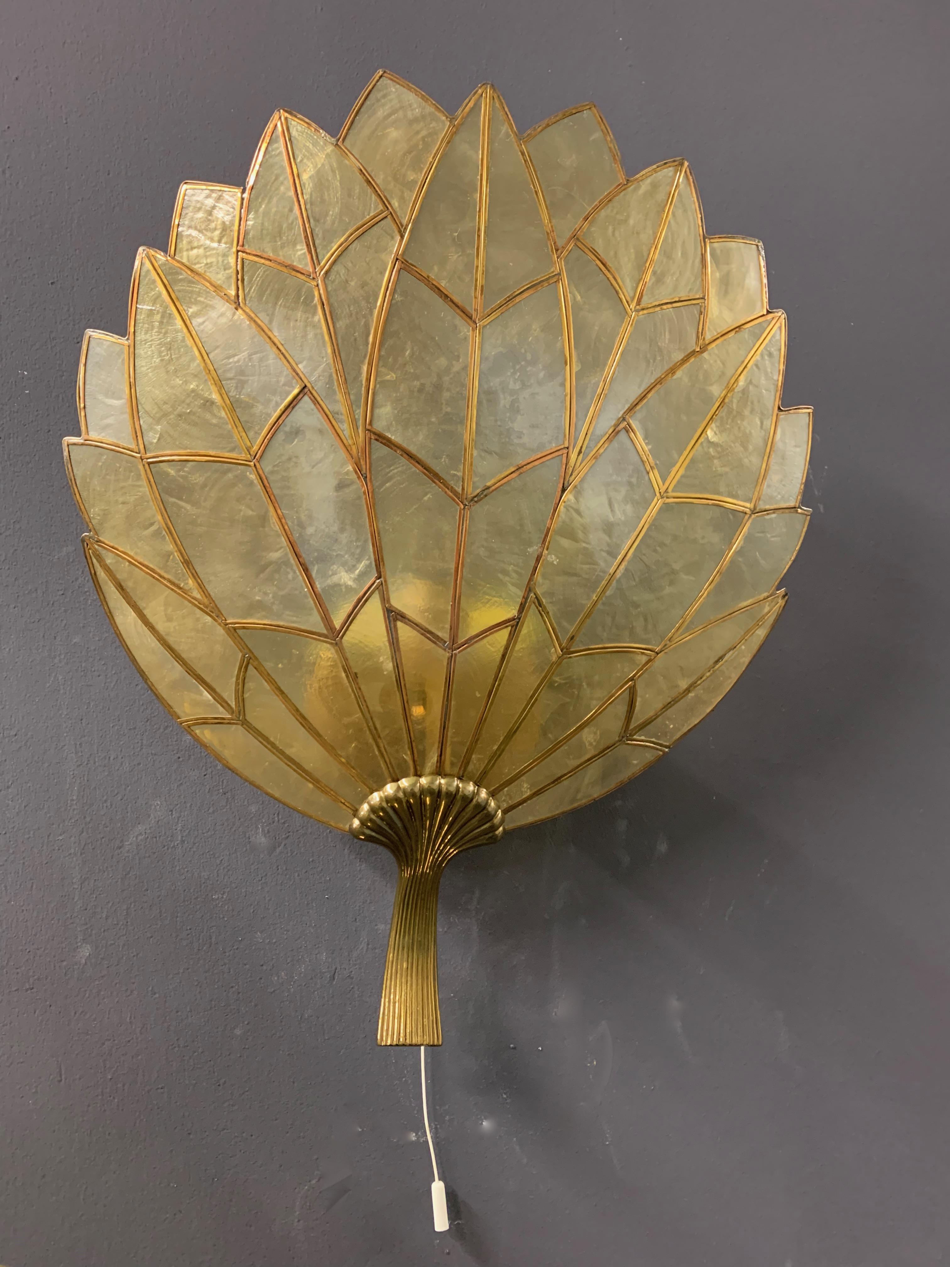 Brass Amazing Hollywood Regency Floor Lamp & Wallscone Attributed to Maison Baguès For Sale