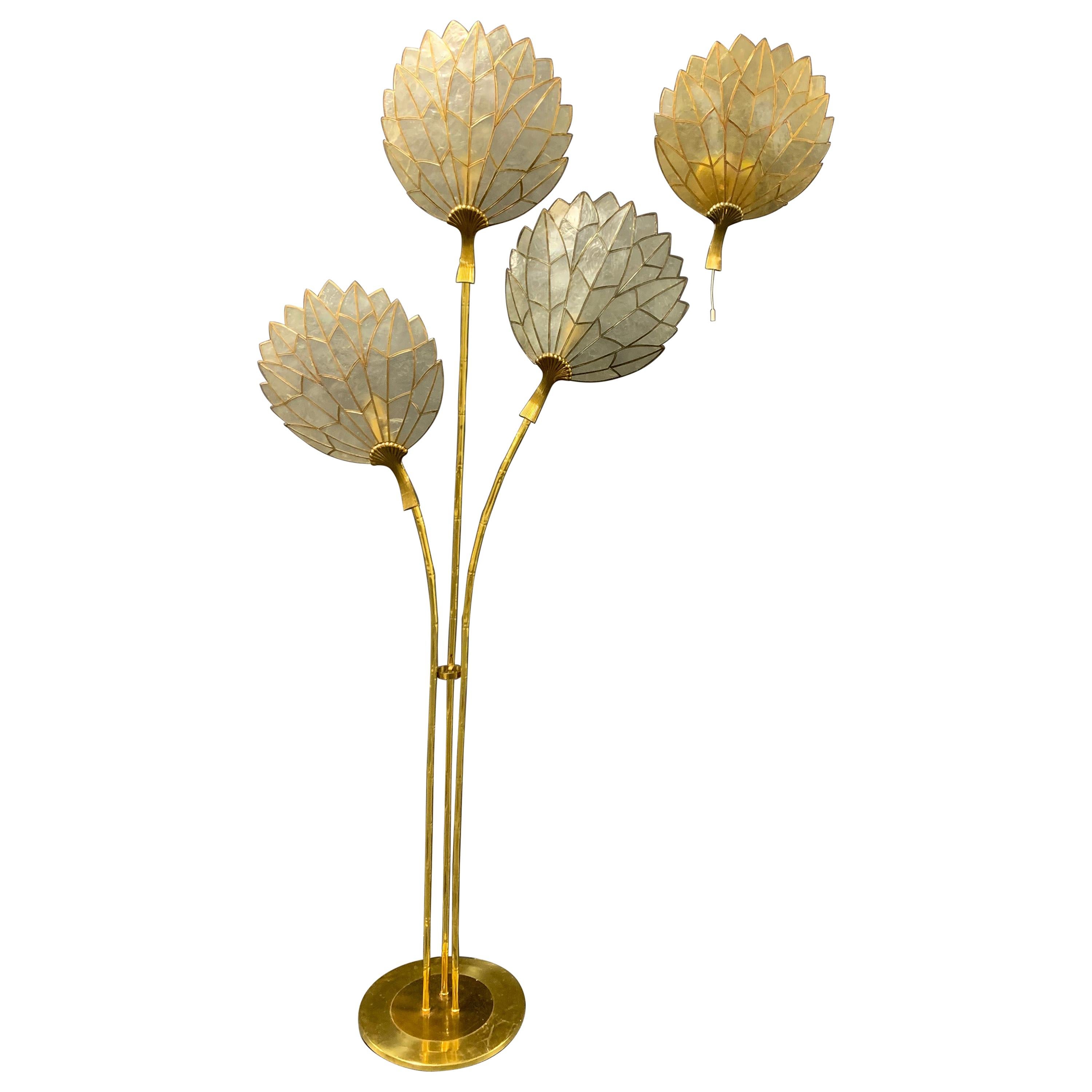 Amazing Hollywood Regency Floor Lamp & Wallscone Attributed to Maison Baguès For Sale