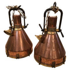 Amazing Huge Nautical Copper 
Brass Cargo Pendant Lights