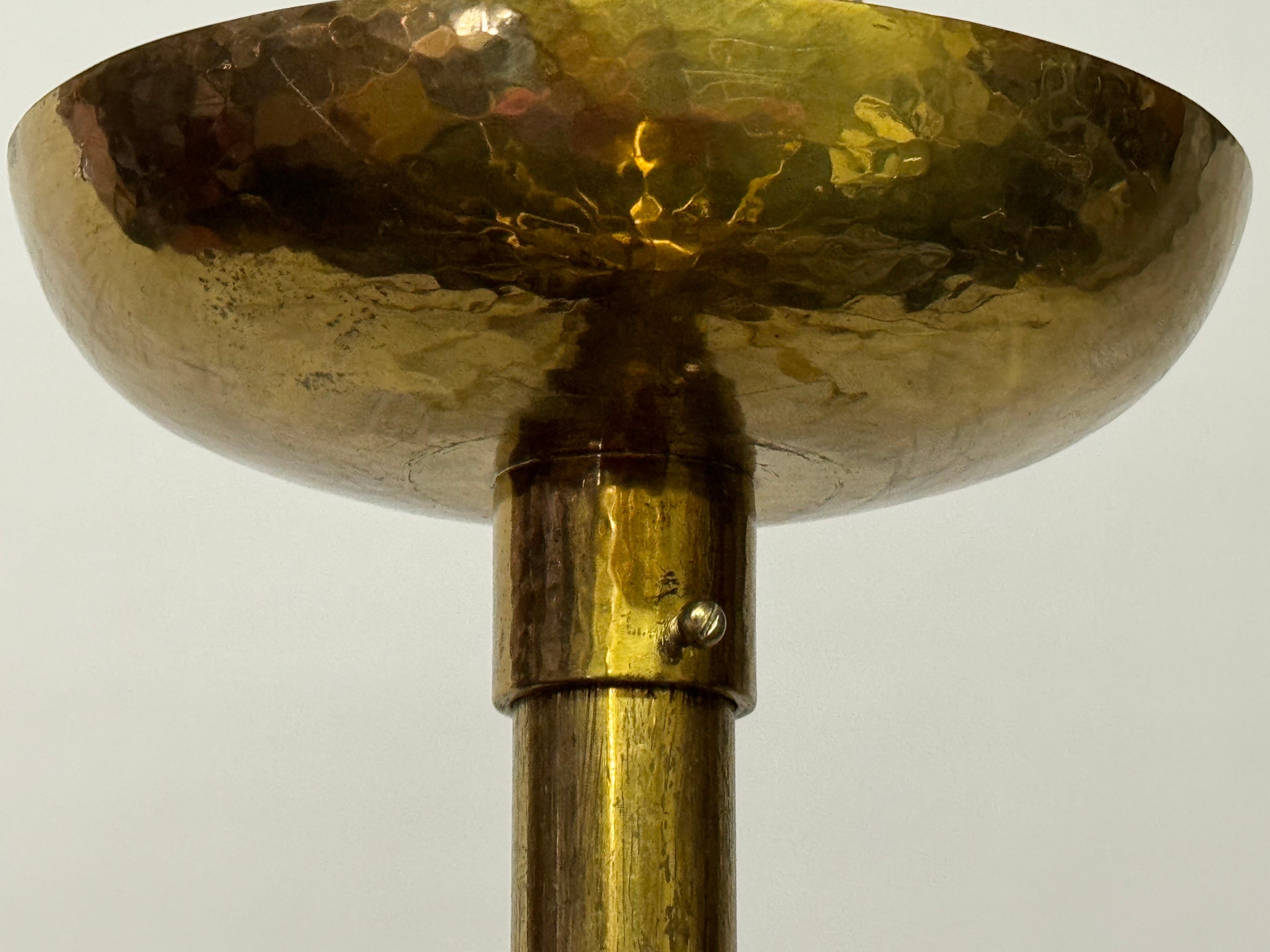 Amazing Huge Polished and Hammered Brass Sputnik Chandelier,  1940/50s  For Sale 8
