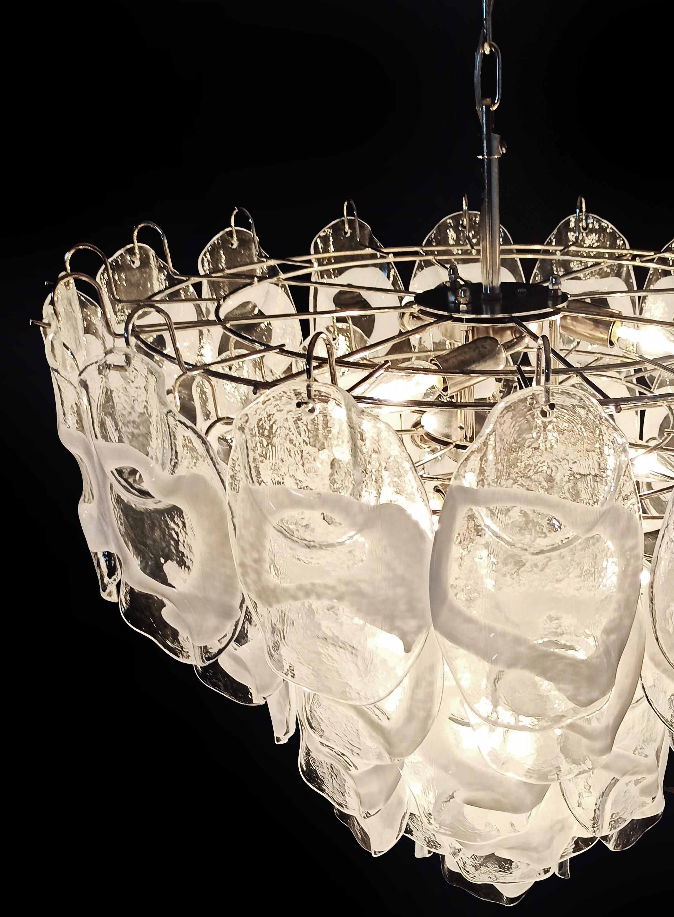 Amazing Huge Vintage Italian Murano chandelier lamp by Vistosi - 57 glasses For Sale 6