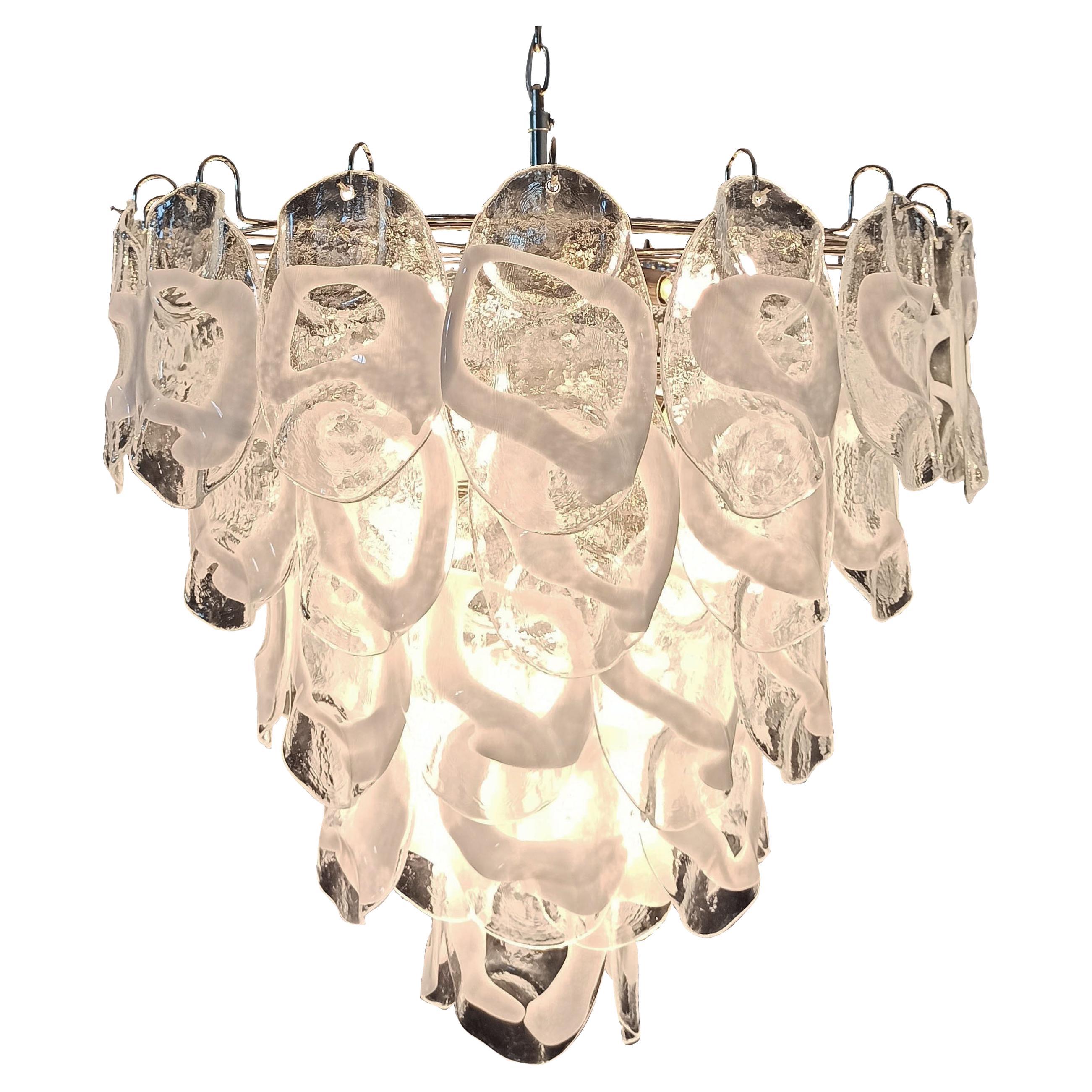 Amazing Huge Vintage Italian Murano chandelier lamp by Vistosi - 57 glasses For Sale