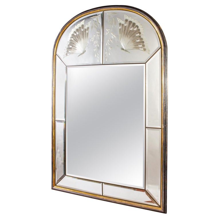 Amazing Italian Art Deco Mirror 1940' For Sale