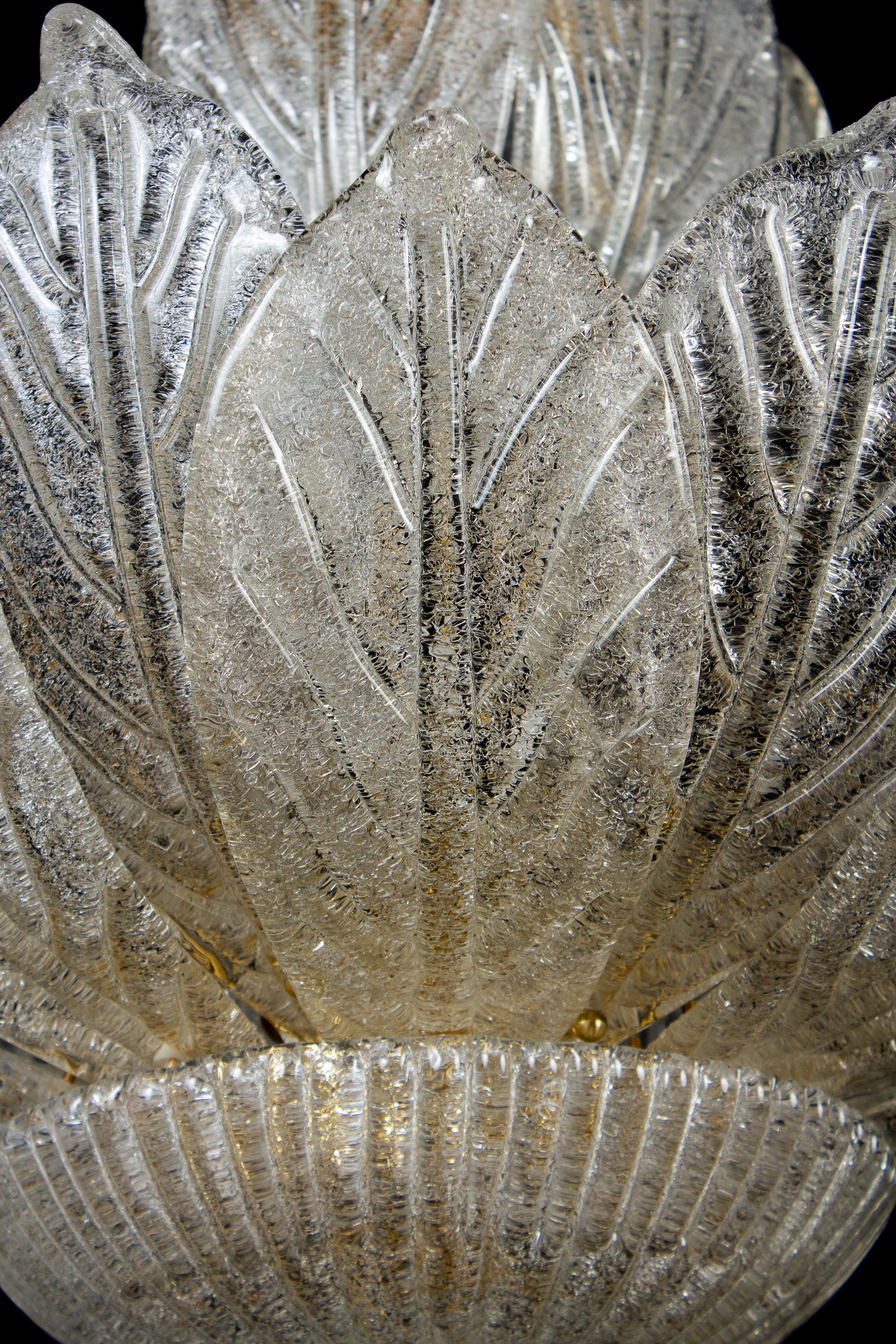 Amazing Italian Murano Glass Leave Chandelier 1