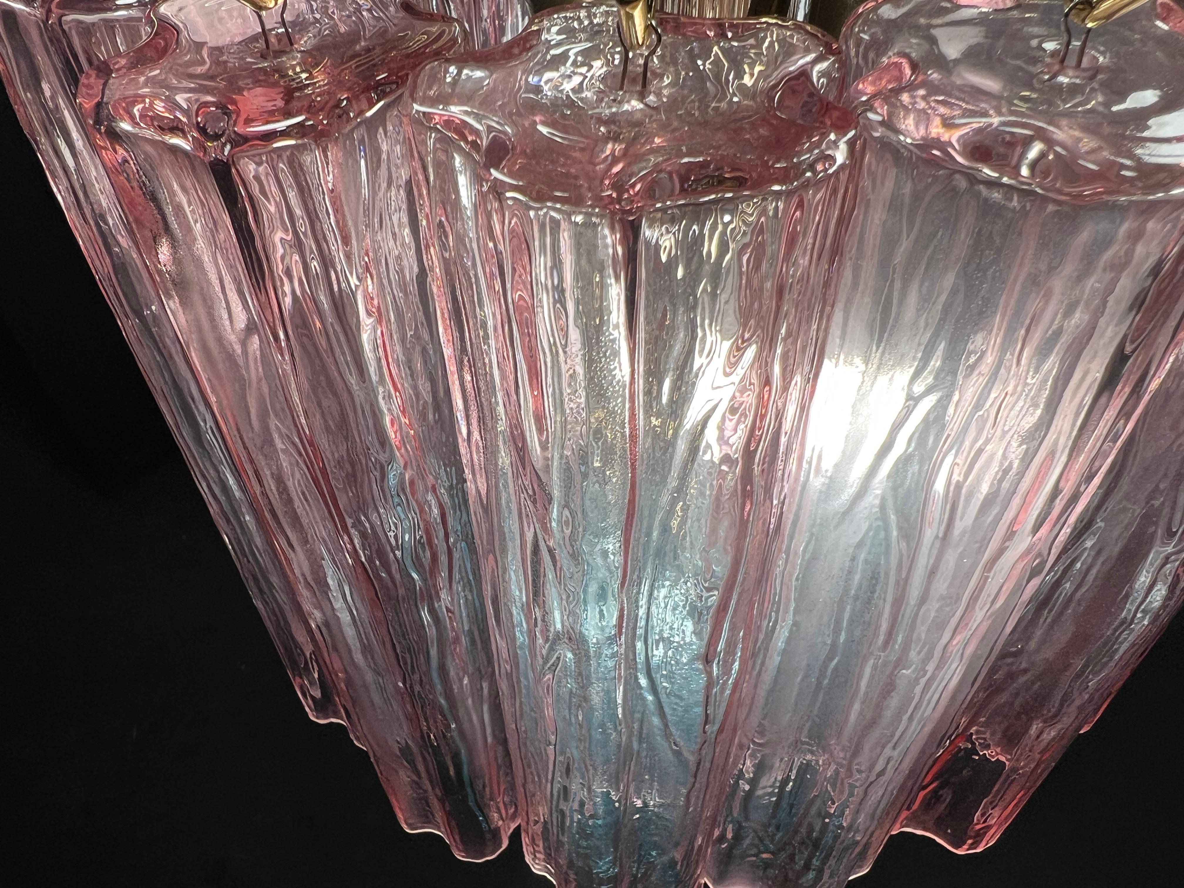 Amazing Italian Pink-Blue Chandelier by Valentina Planta, Murano For Sale 2
