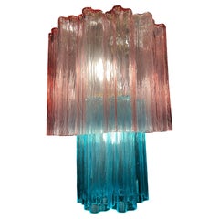 Magnifique lustre italien rose-bleu de Valentina Planta, Murano