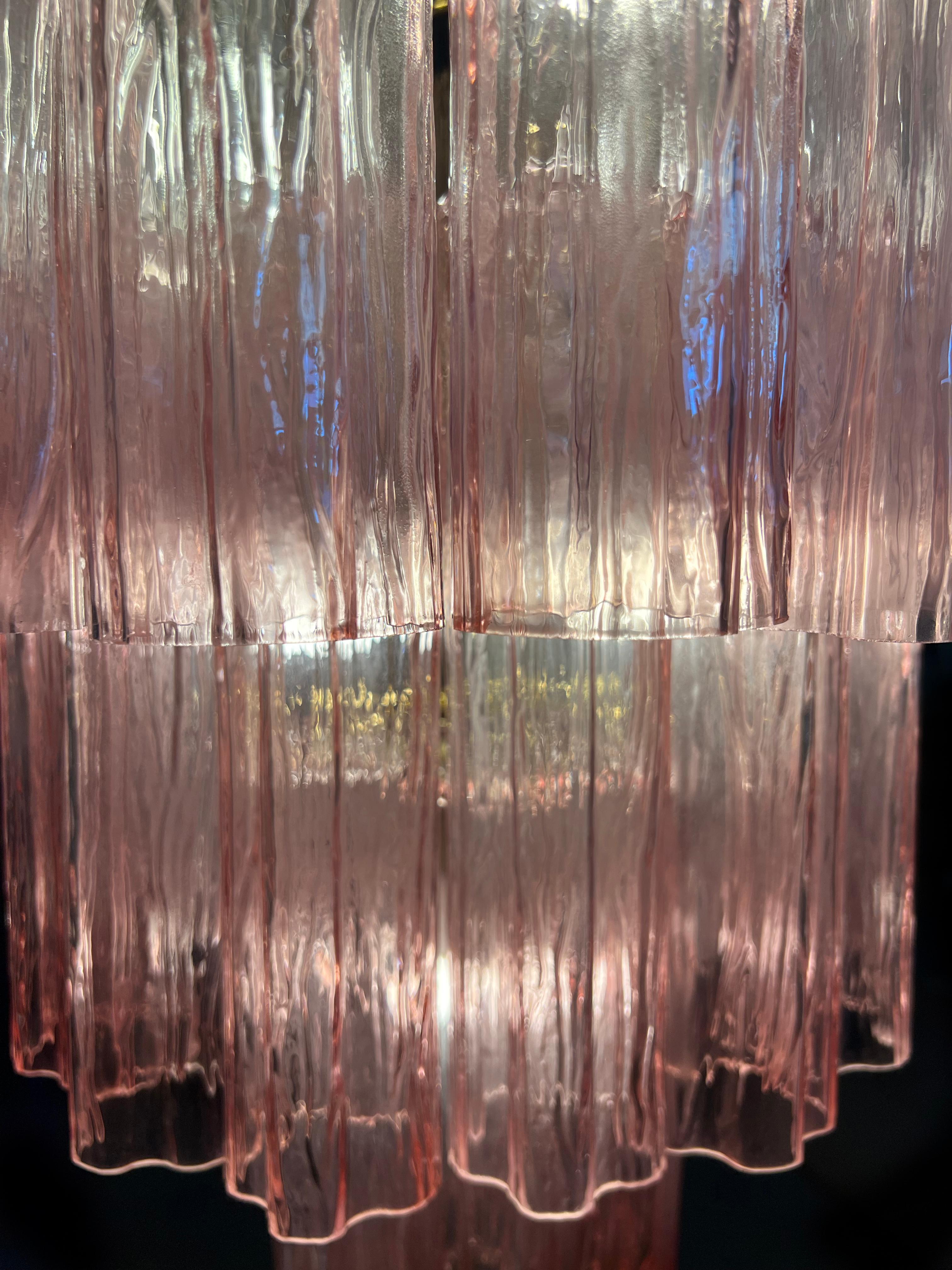 Amazing Italian Pink Chandelier by Valentina Planta, Murano For Sale 10