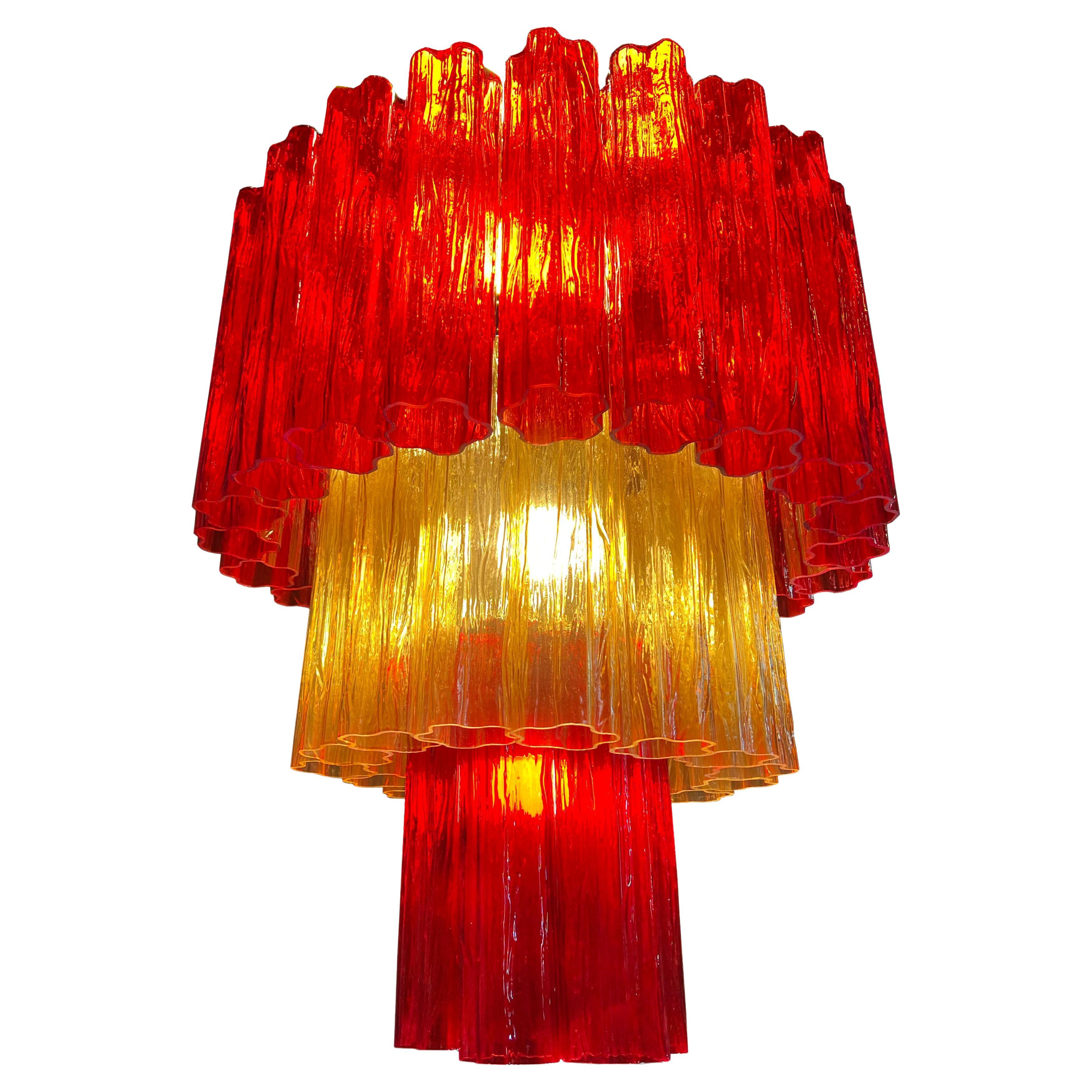 Amazing Italian Red and Gold Chandelier by Valentina Planta, Murano In New Condition In Budapest, HU
