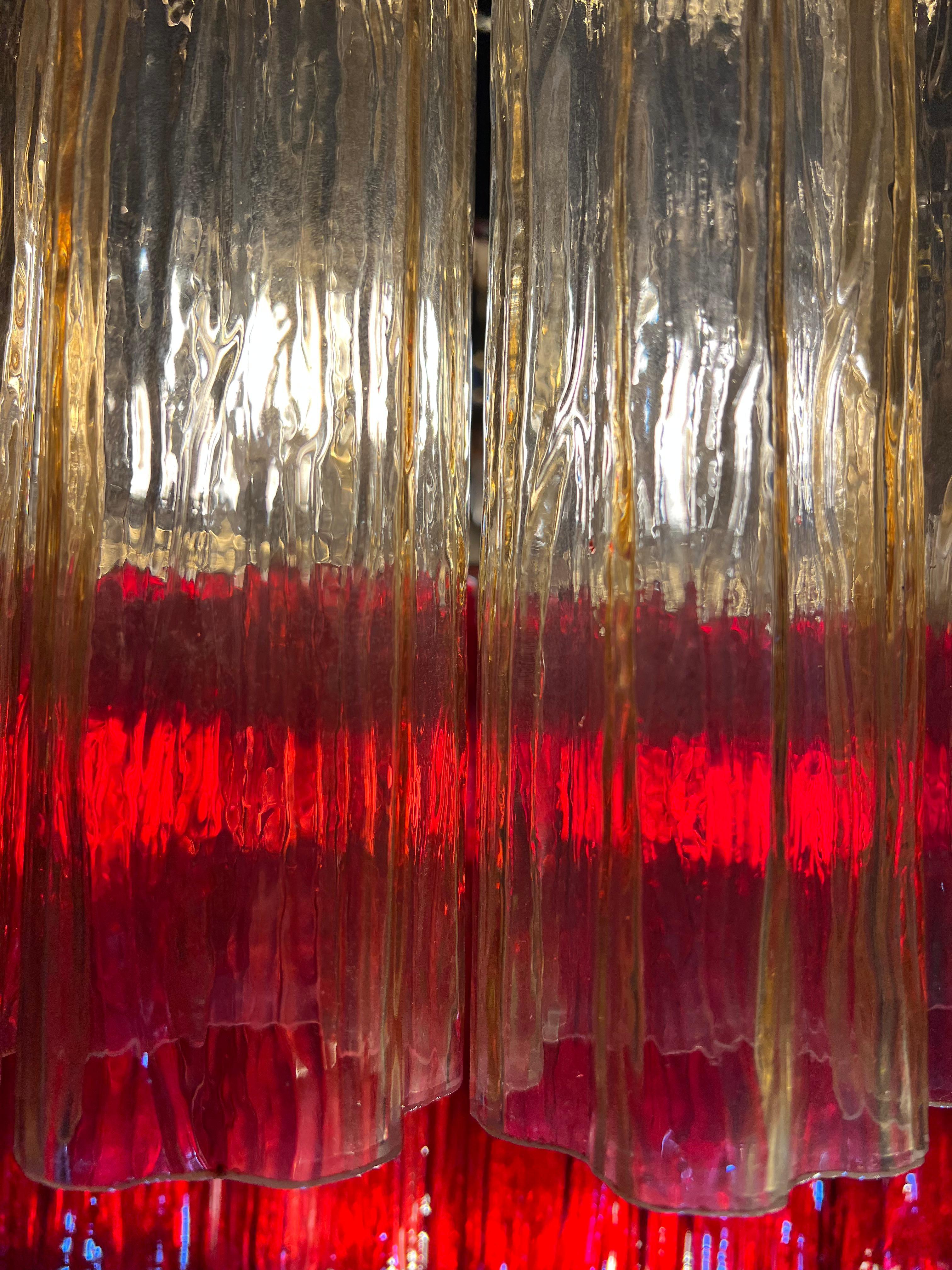Amazing Italian Red and Gold Chandelier by Valentina Planta, Murano 2