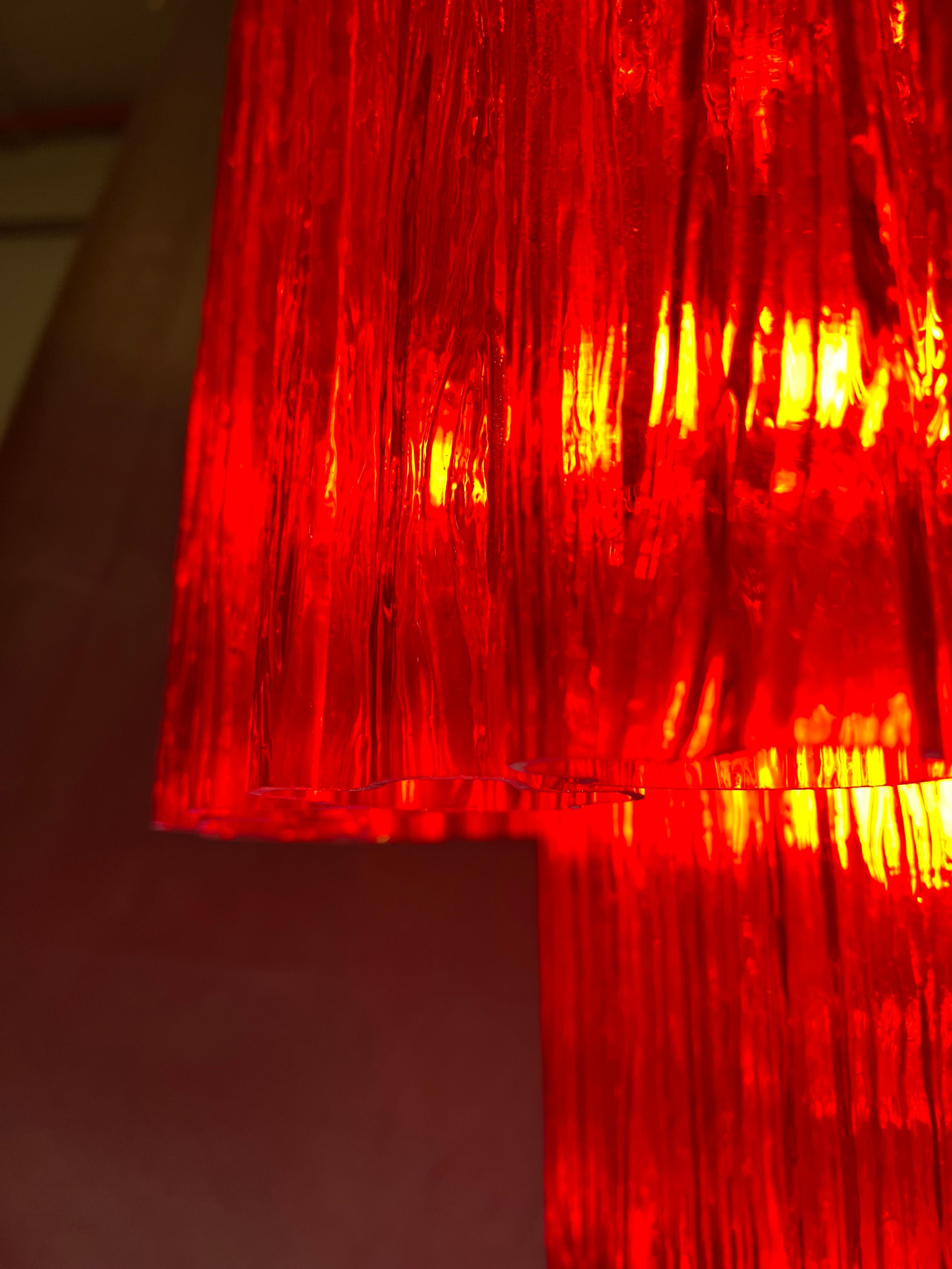 Amazing Italian Red Chandelier by Valentina Planta, Murano For Sale 13