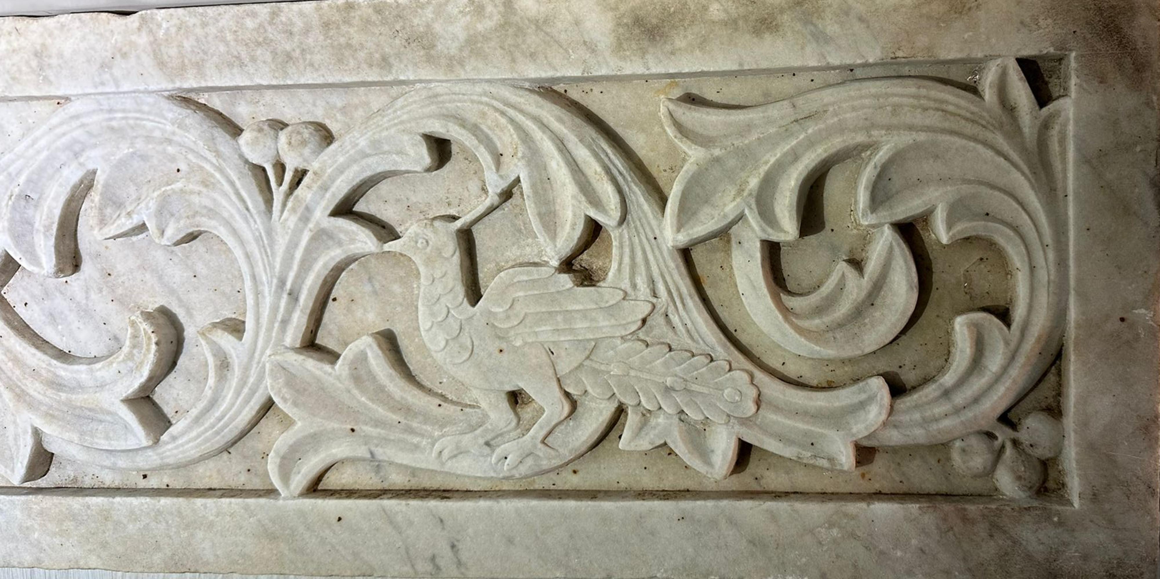 Amazing Italian Relief in Carrara marble late 19th Century with Video 1
