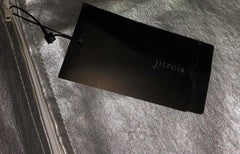 NEW Jitrois Platinum Metallic Stretch Leather Pants Leggings 42