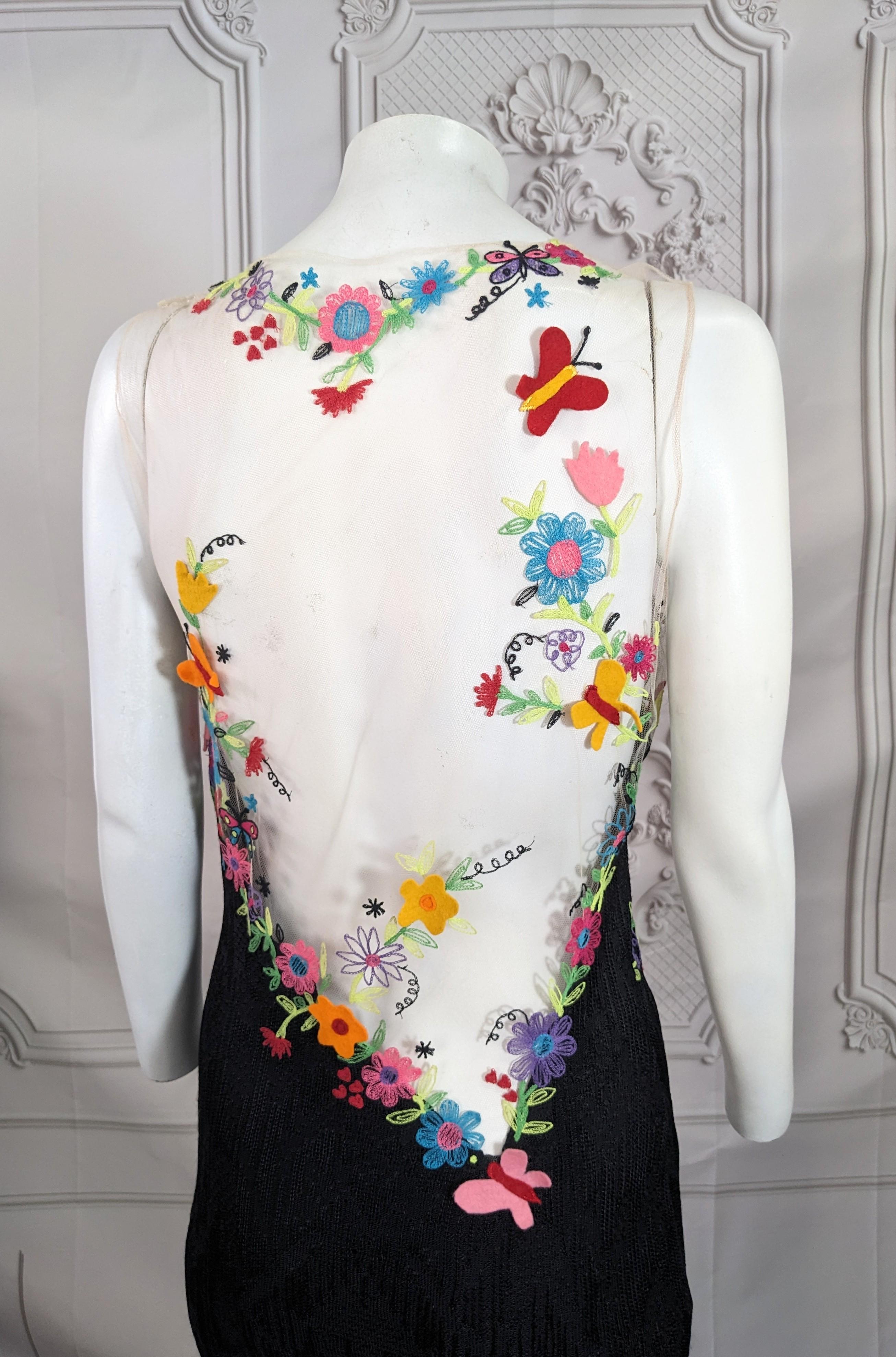 Incroyable robe du soir en maille Pointelle et brodée de John Galliano en vente 6