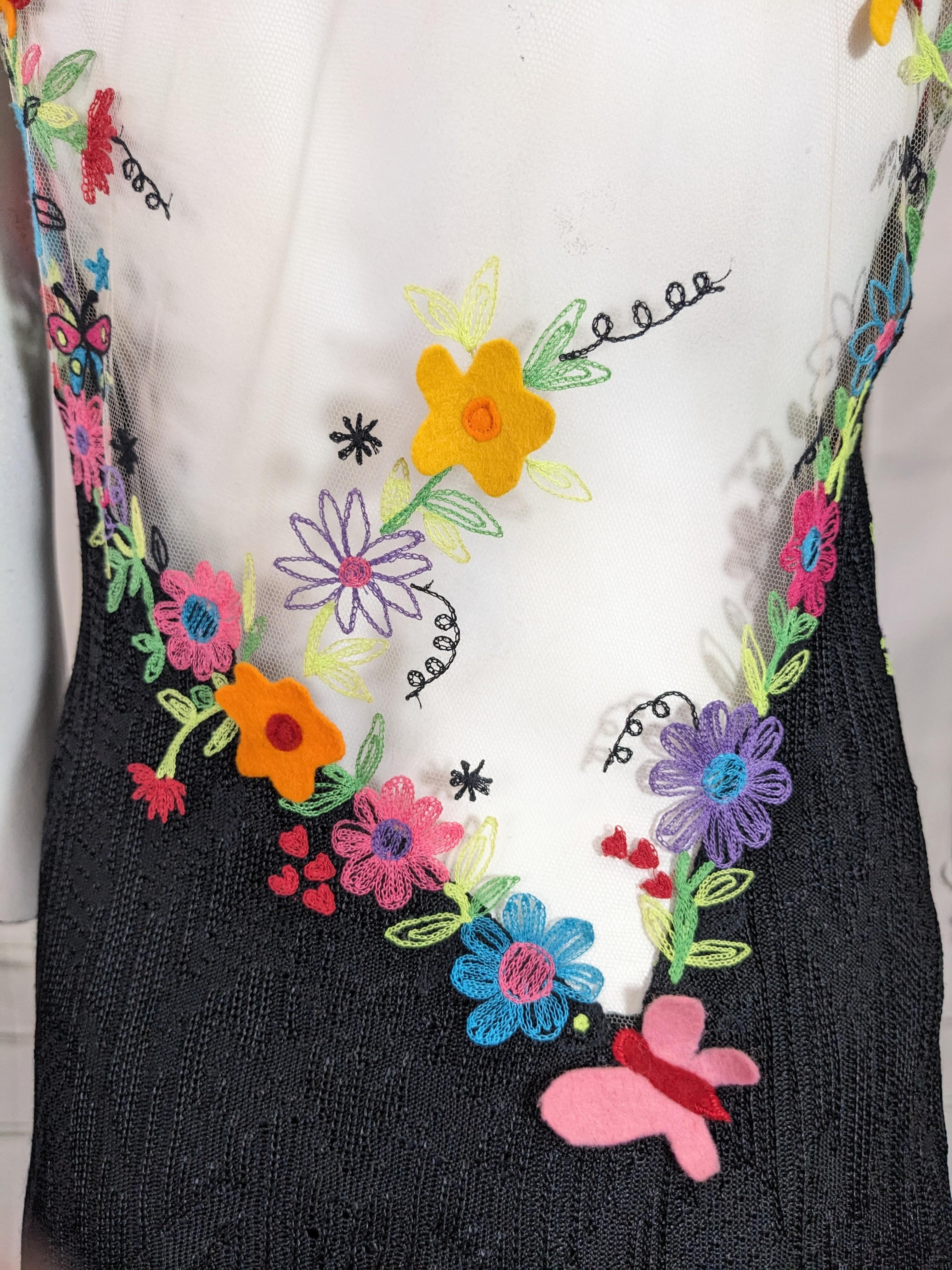 Incroyable robe du soir en maille Pointelle et brodée de John Galliano en vente 7