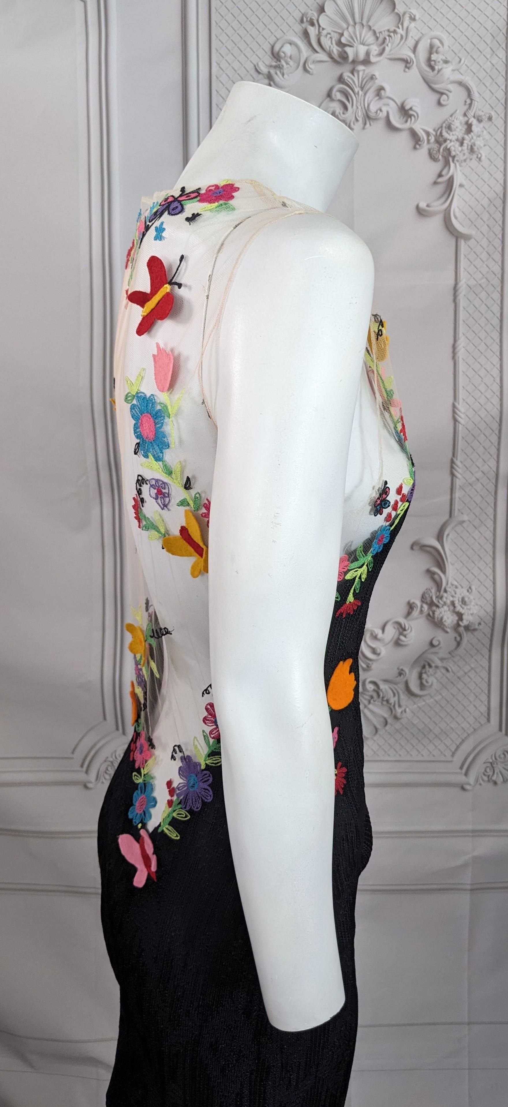 Incroyable robe du soir en maille Pointelle et brodée de John Galliano en vente 9