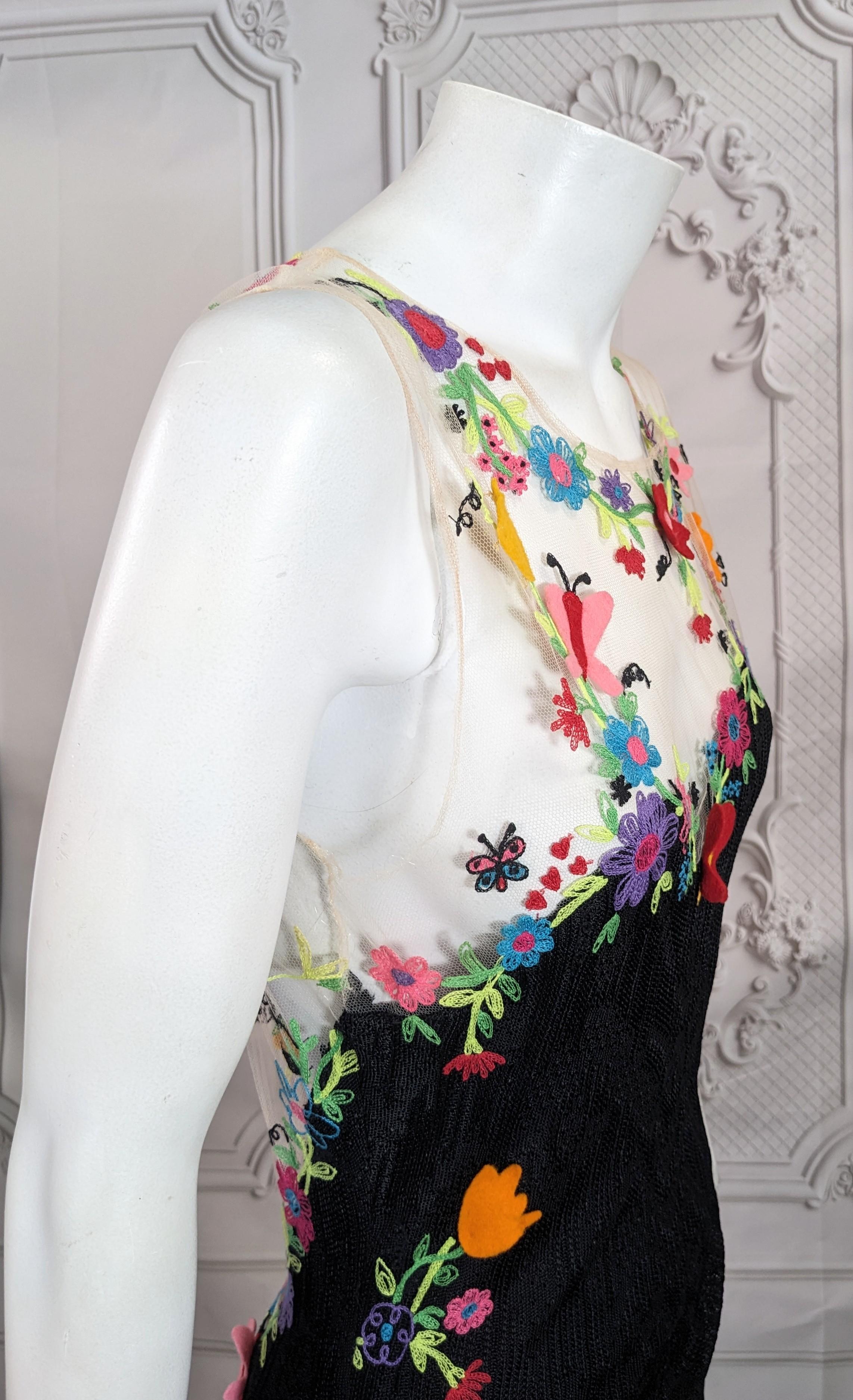 Incroyable robe du soir en maille Pointelle et brodée de John Galliano en vente 11