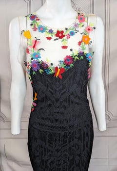 Erstaunliches John Galliano Abendkleid aus Pointelle-Strick und Stickerei