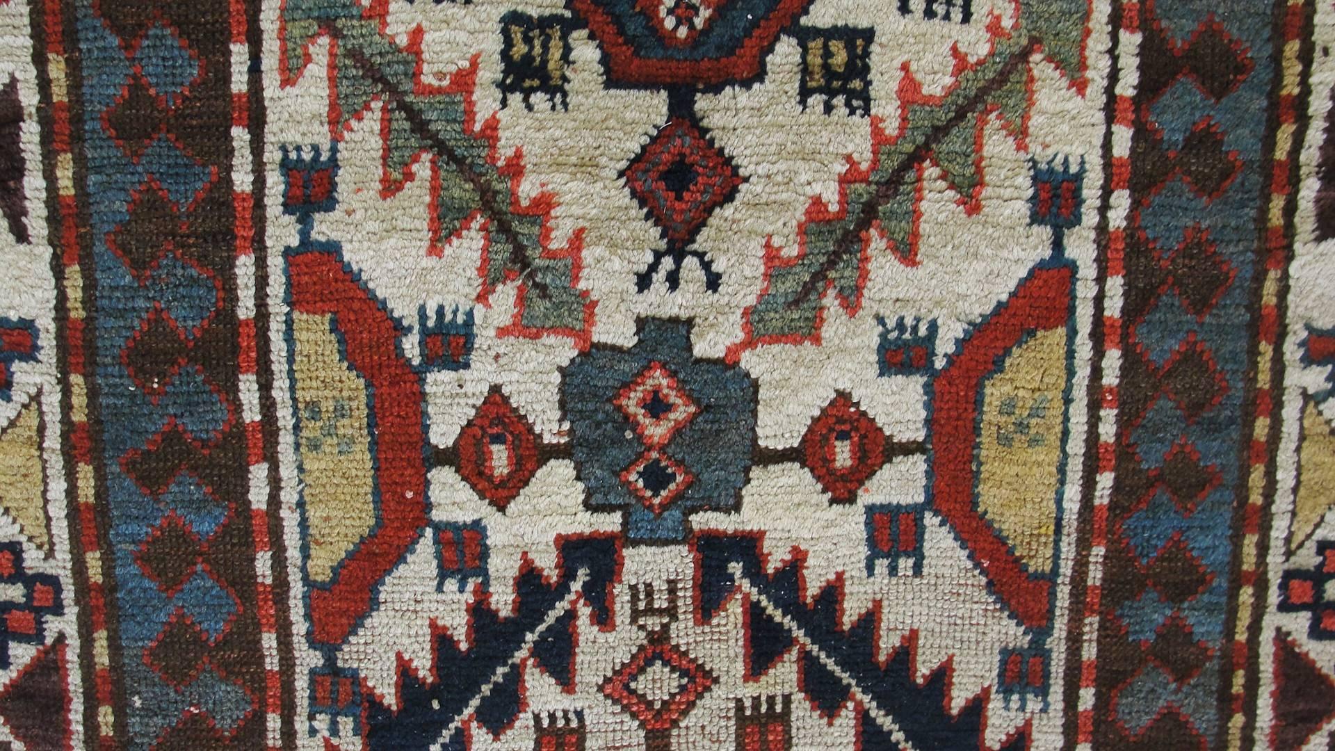 19th Century Antique Kazak/ Caucasian Runner, 3'10