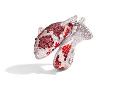 Anello Oro Bianco Diamanti Bianchi Zaffiri Onice Madreperla Decorato Nanomosaico
