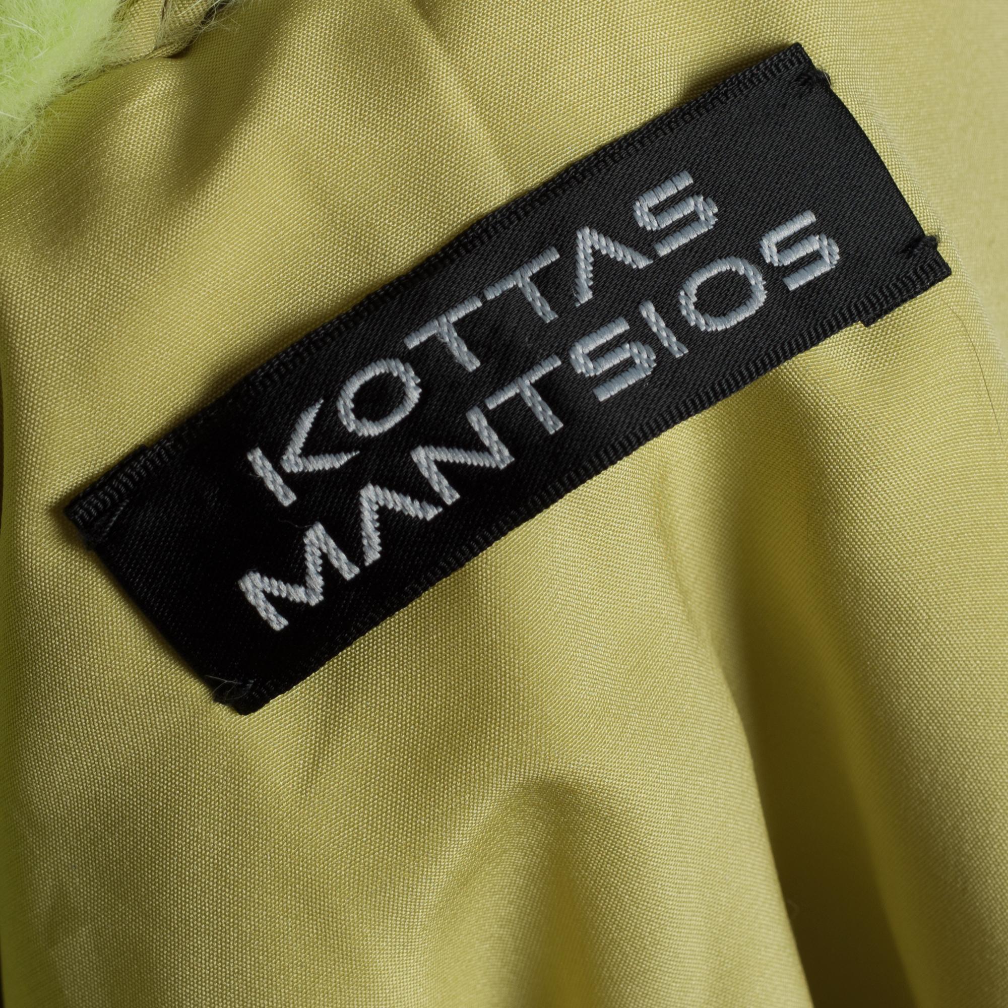 Incredibile cappotto in pelliccia di Kottas & Mantsios in Zibeline verde (Sable), taglia 42 In condizioni ottime in vendita a Paris, IDF