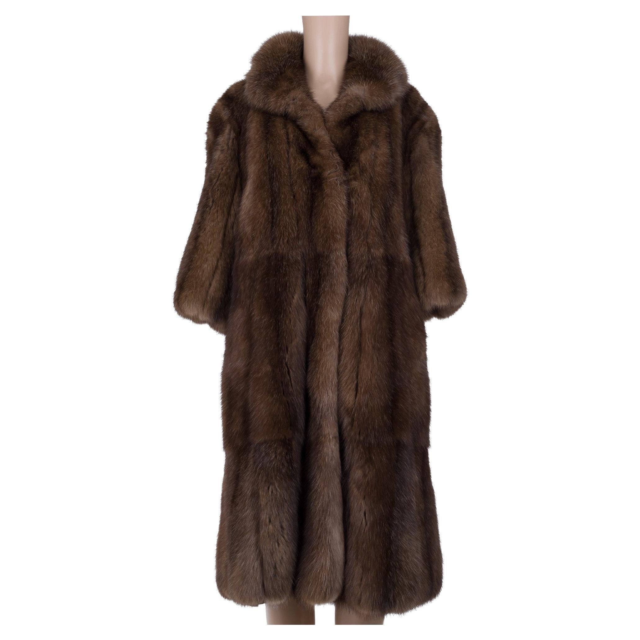 Amazing KWKILLICH Coat in Russian marbled brown sable, size 38 For Sale