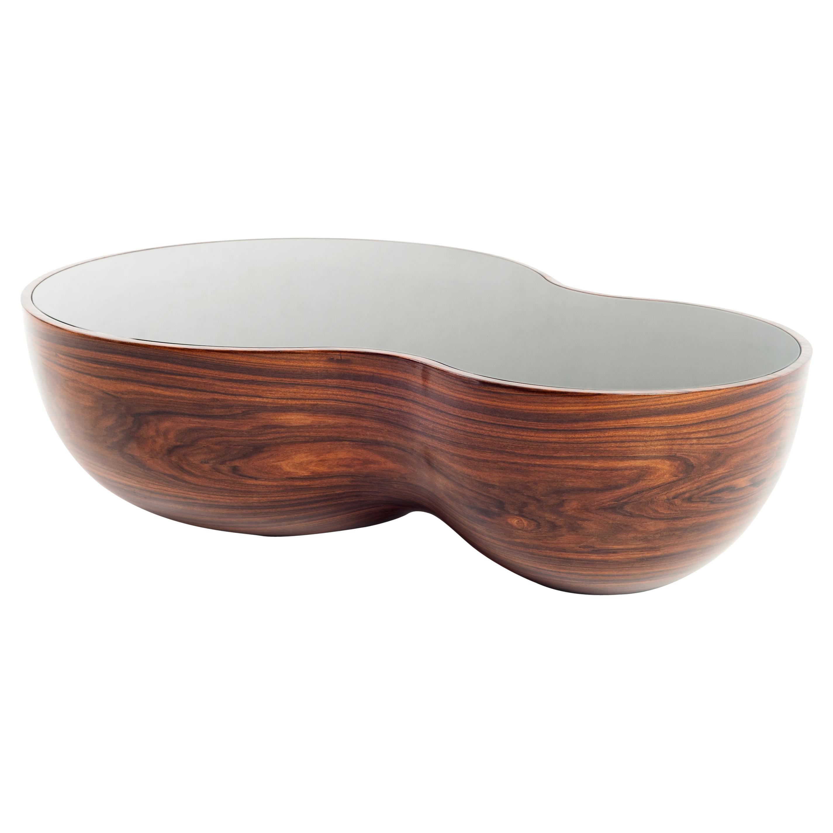 Amazing Laconic Walnut Coffee Table Nut with Glass Tabletop