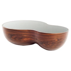 Amazing Laconic Walnut Coffee Table Nut with Glass Tabletop