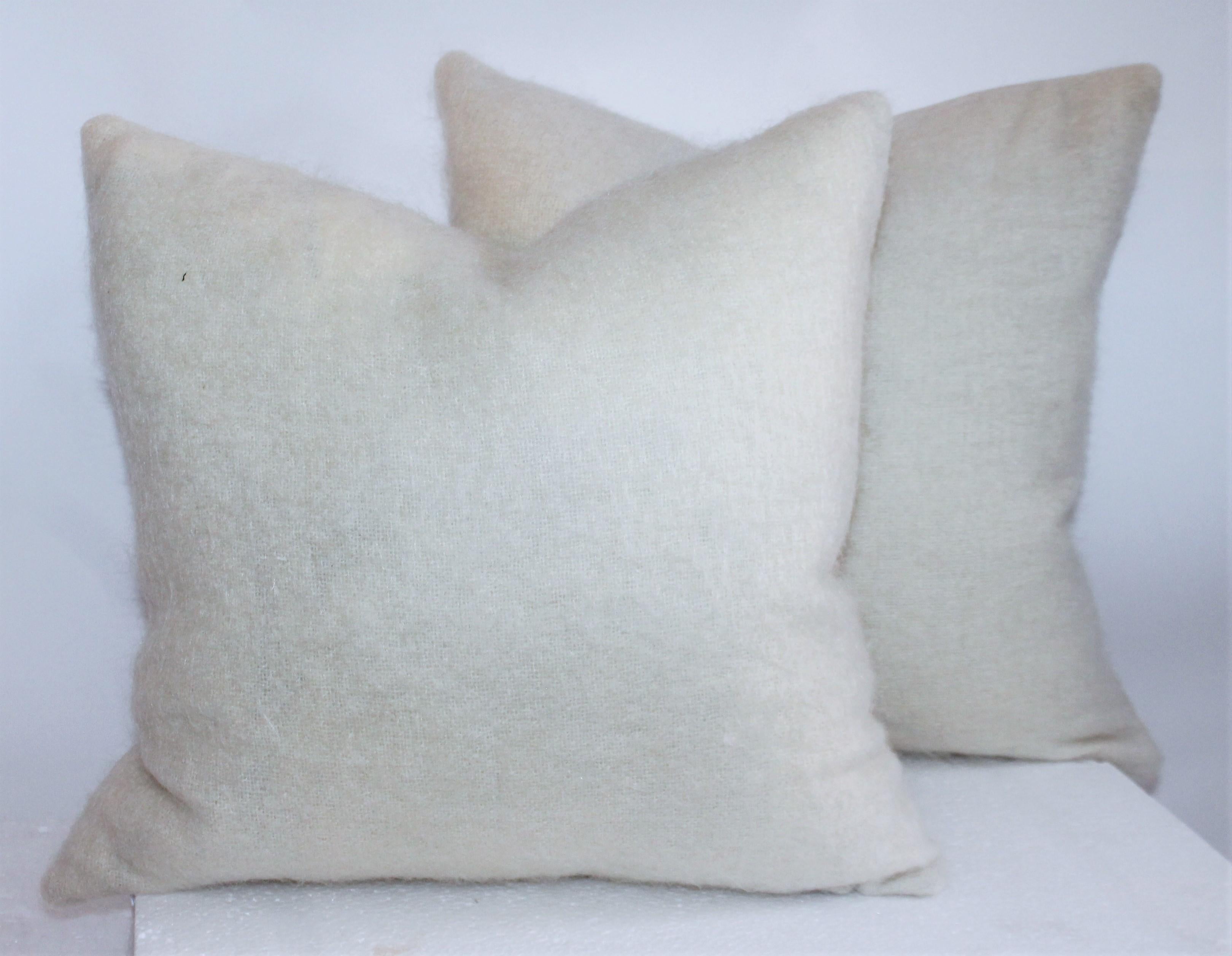 Country Amazing Lambs Wool Pillows, Two Pairs For Sale