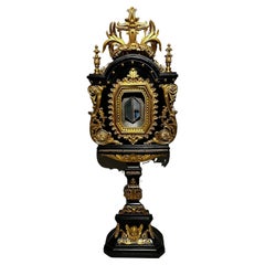 Amazing Large 19th Century Italian Ebonised Wooden Monstrance