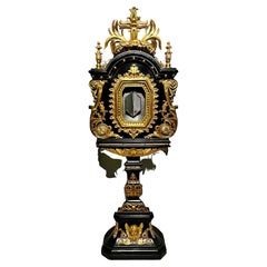 Amazing Large 19th Century Italian Ebonised Wooden Monstrance