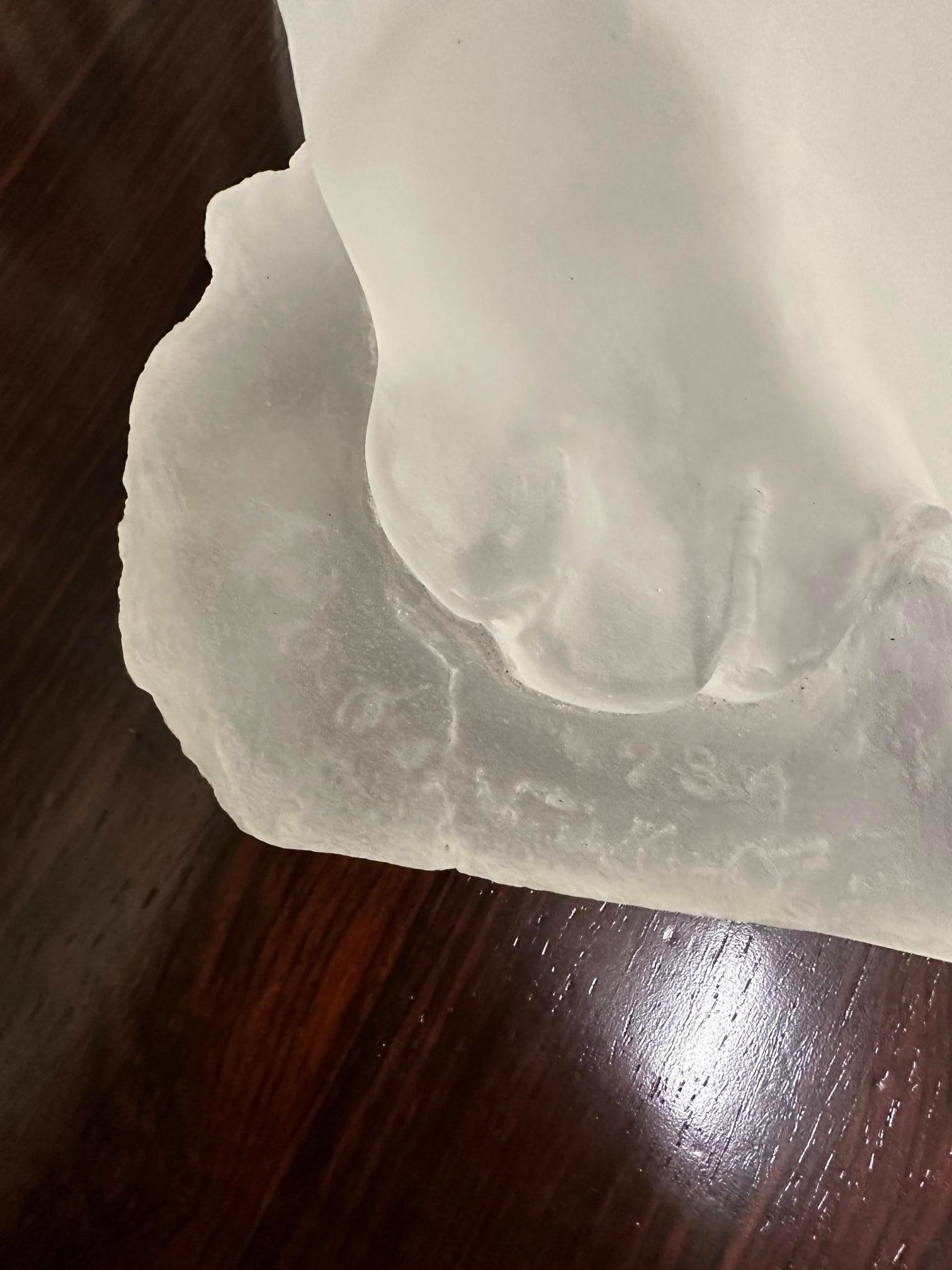 American Amazing Large Frosted & Clear Lucite Panther Tabletop Sculpture