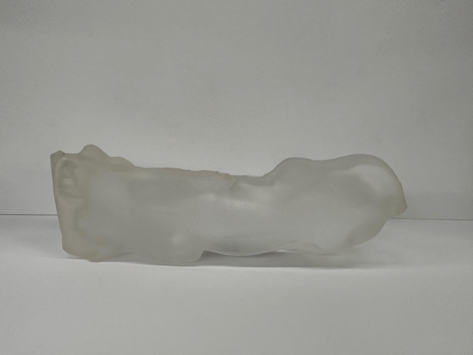 Amazing Large Frosted & Clear Lucite Panther Tabletop Sculpture 2
