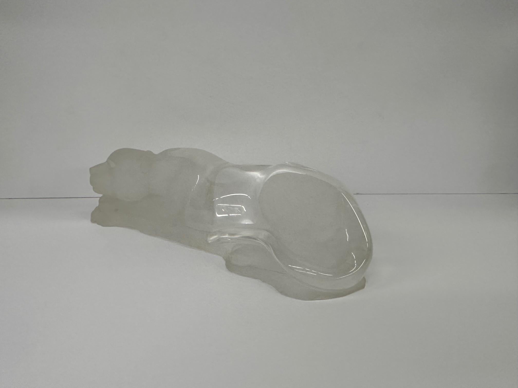 Amazing Large Frosted & Clear Lucite Panther Tabletop Sculpture 3
