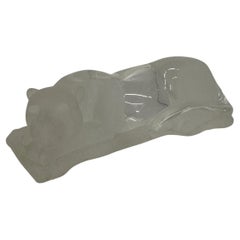 Amazing Large Frosted & Clear Lucite Panther Tabletop Sculpture