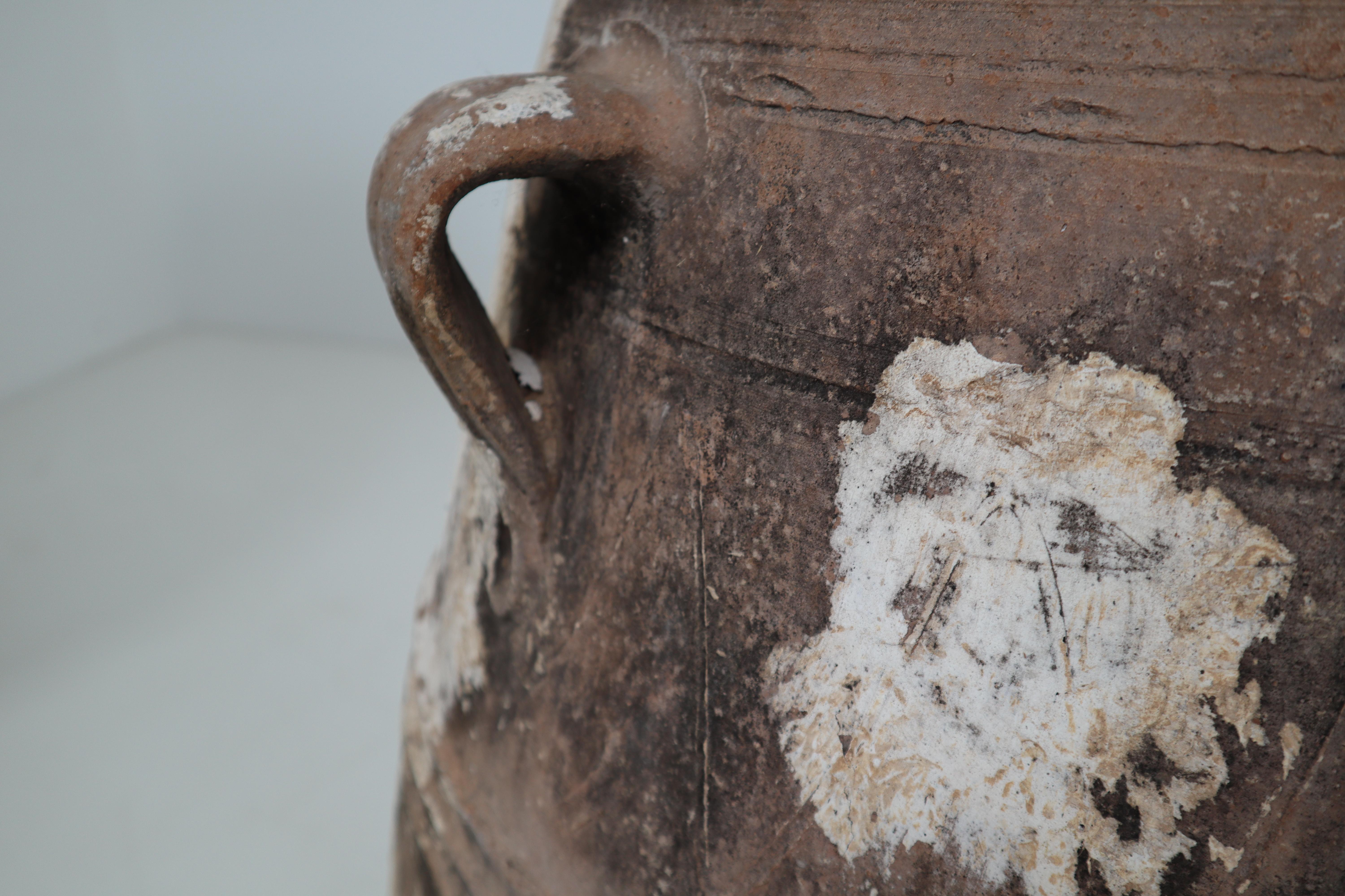 Amazing Large Greek Patinated Terracotta Jar from the Early 20th Century 1