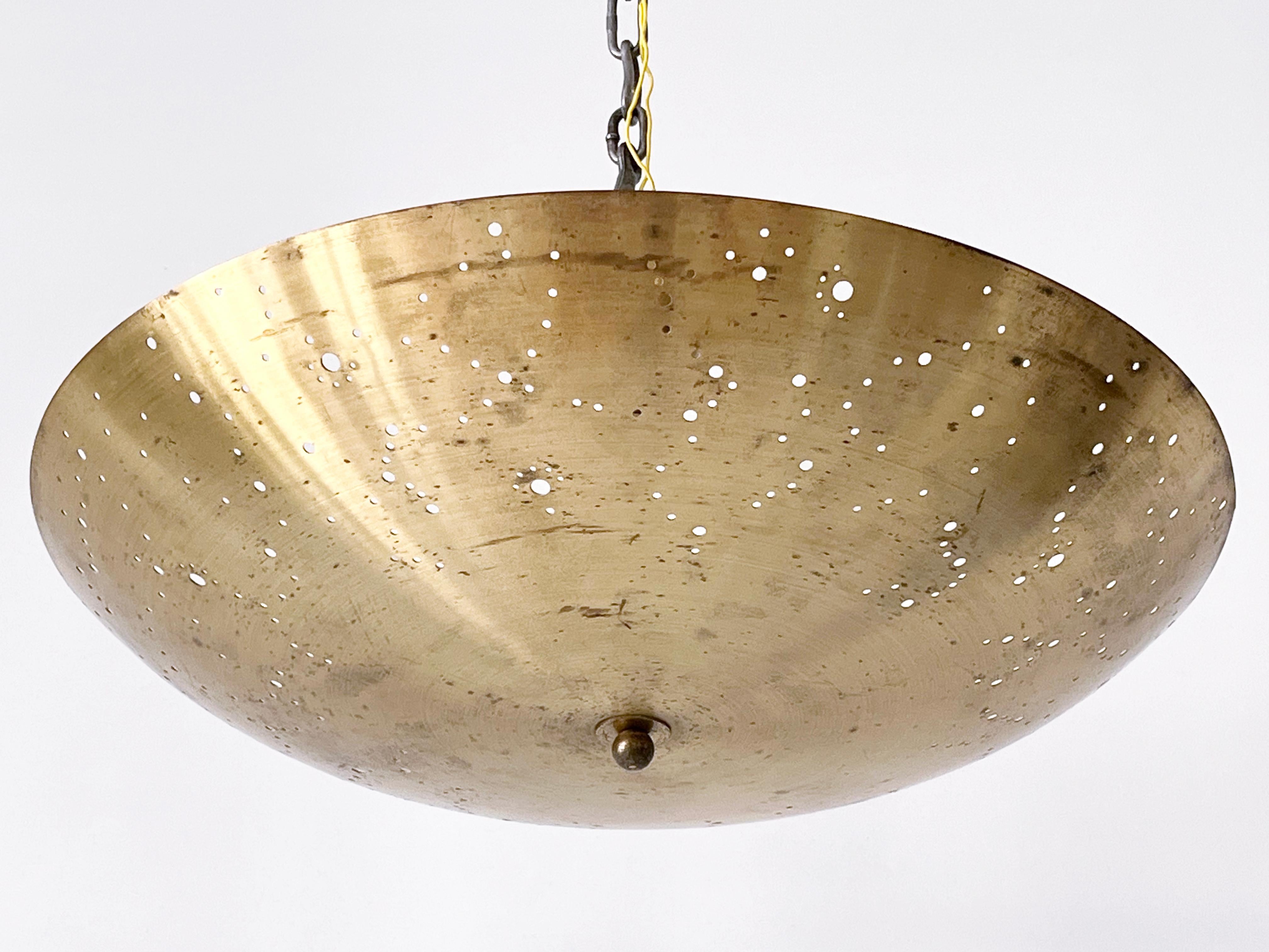 Amazing Large Mid-Century Modern Brass Pendant Lamp 