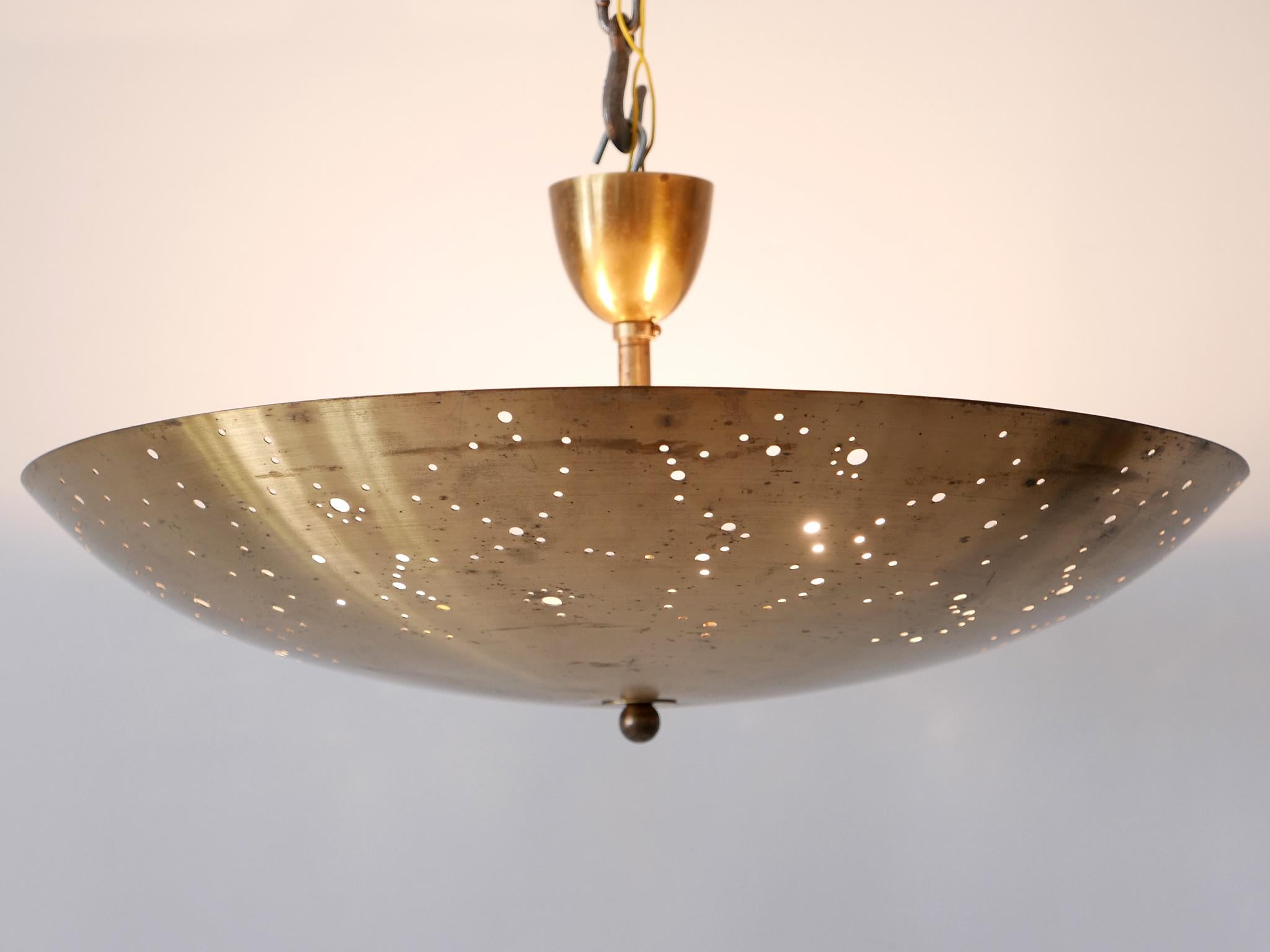 Amazing Large Mid-Century Modern Brass Pendant Lamp 