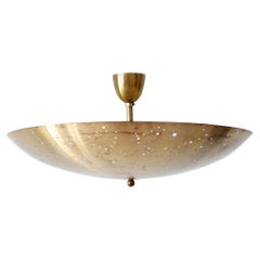 Amazing Large Mid-Century Modern Brass Pendant Lamp "Star Sky" Germany 1950s