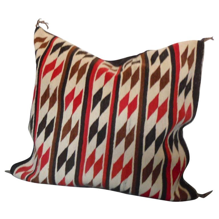 Magnifique grand coussin de couverture de selle / oreiller de tissage indien Navajo