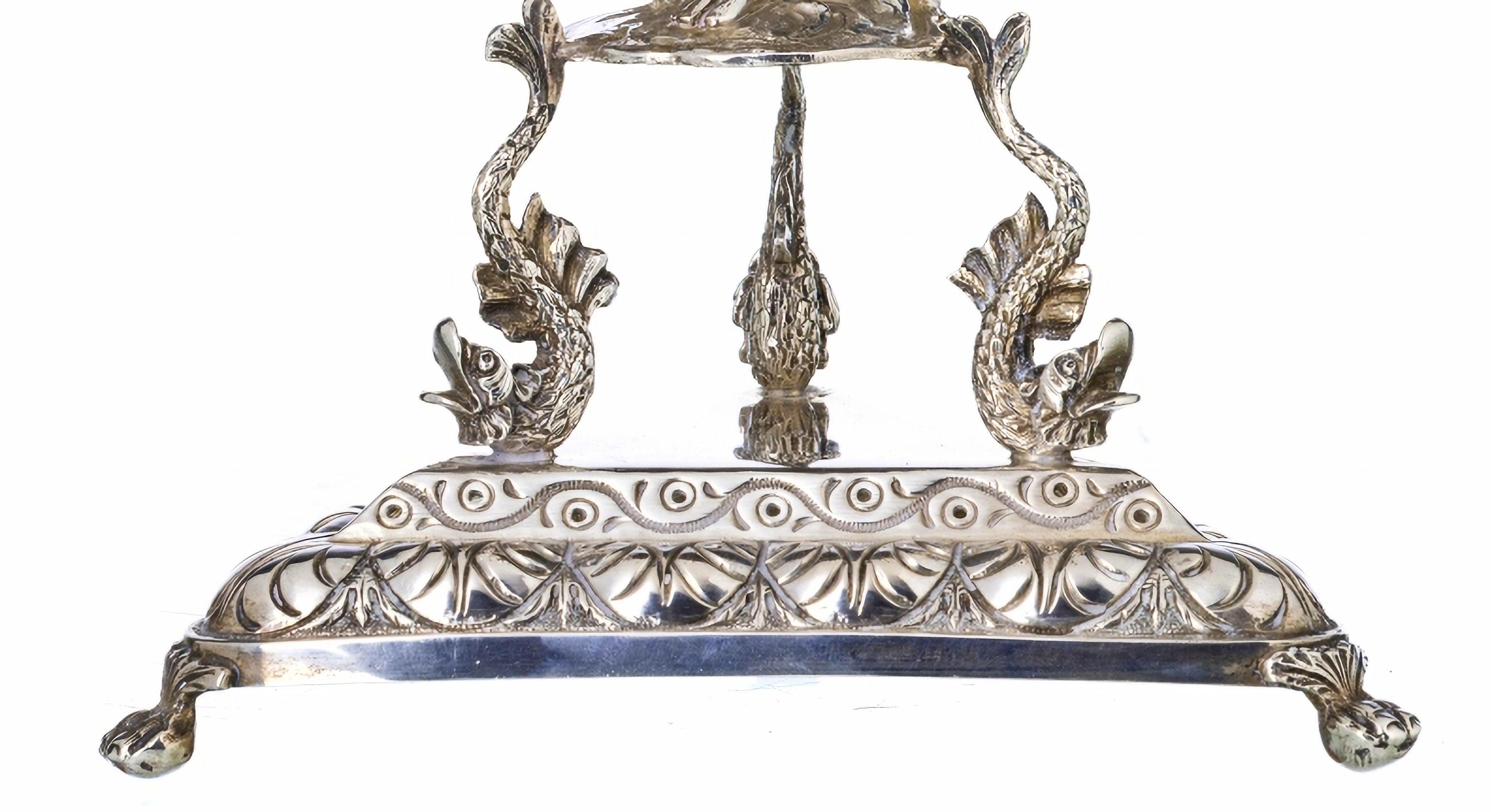 Renaissance Amazing Large Silver Touch Holder 19th Century For Sale