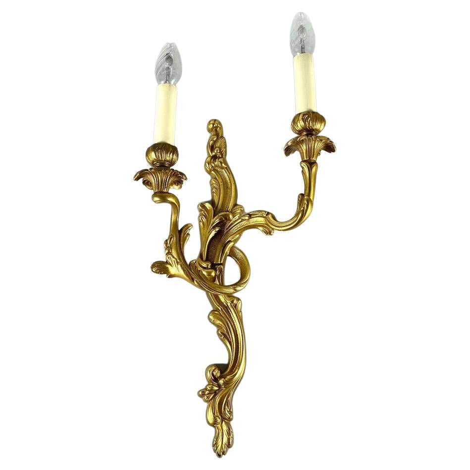 Amazing Large Wall Sconce in Gilt Bronze Vintage Wall Sconce, 20th Century For Sale