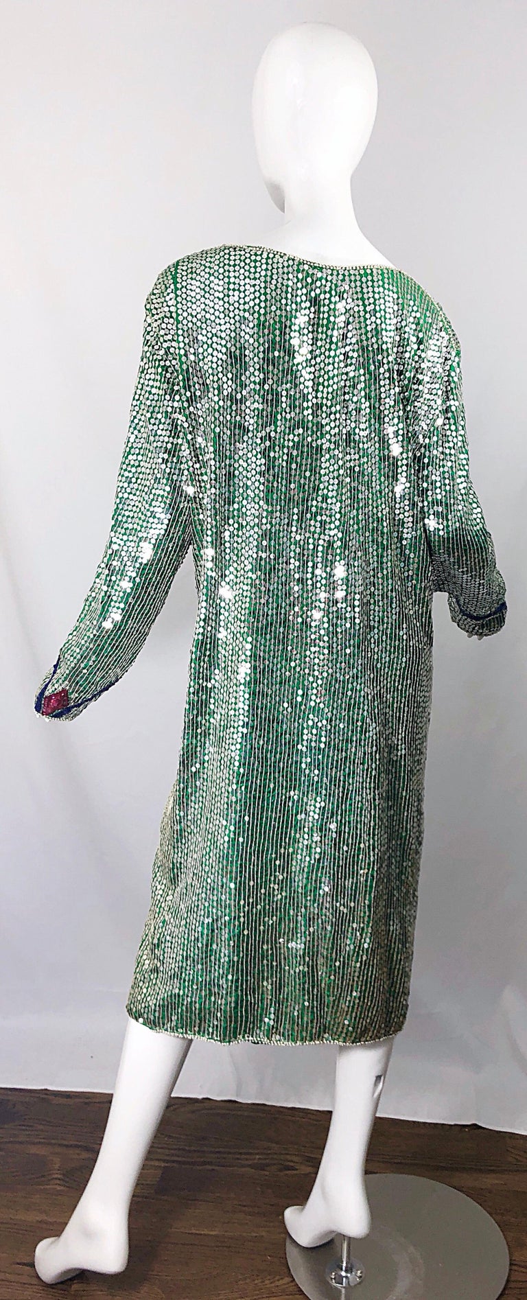 Amazing Late 1970s Plus Size Kelly Green Sequined Vintage ... Save big on holiday home essentials!