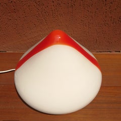 Außergewöhnliche Leucos-Lampe in Pyramidenform aus rotem und weißem Muranoglas, Italien, 1970er Jahre