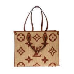 Amazing limited edition Louis Vuitton Raffia Onthego MM Tote shoulder bag, GHW