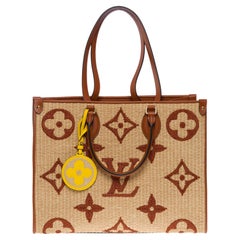 Amazing limited edition Louis Vuitton Raffia Onthego MM Tote shoulder bag, GHW