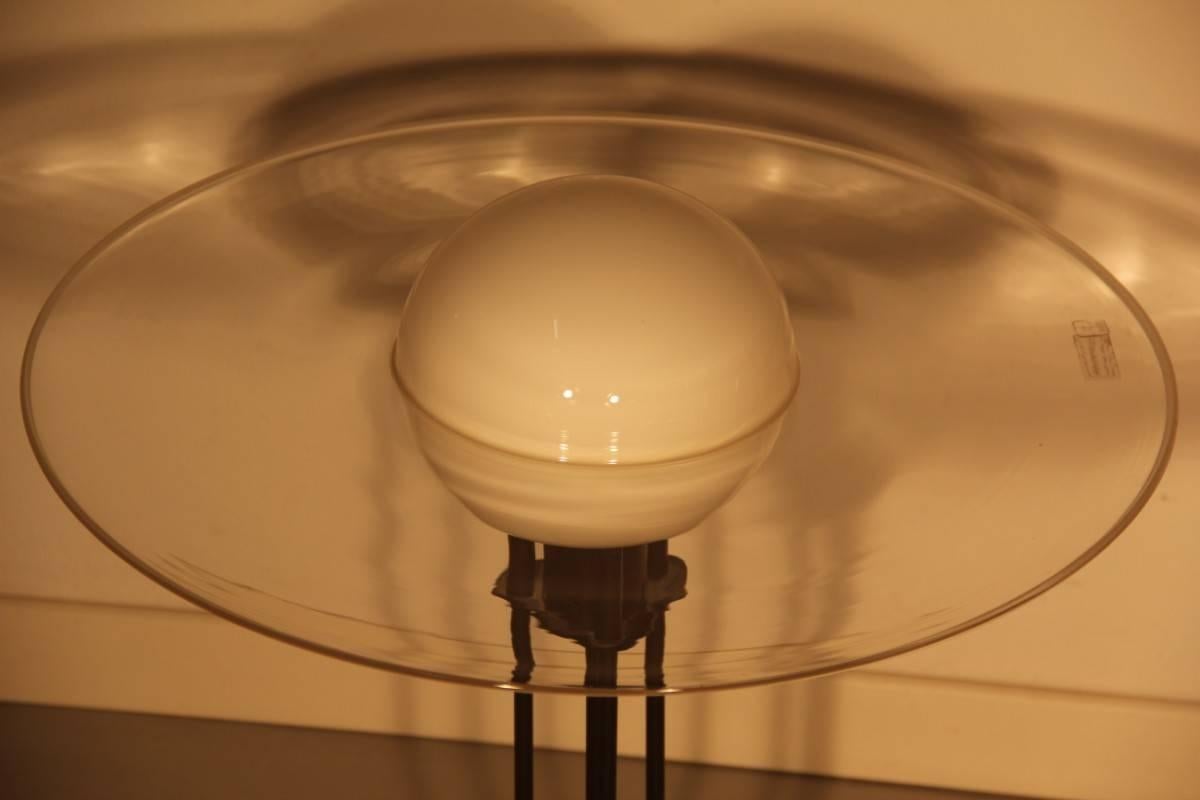Mid-Century Modern Lino Tagliapietra Lampe de table Saturno Effetre International Verre de Murano Noir