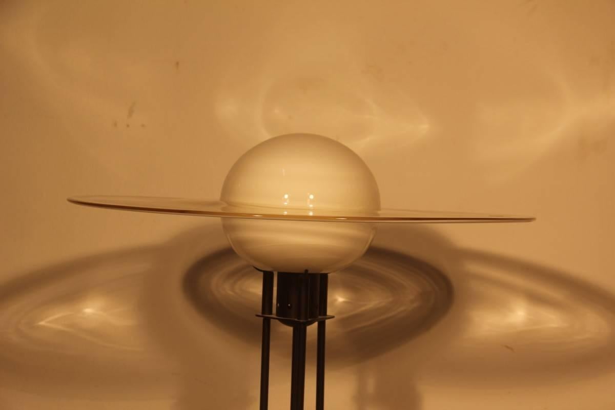 Lino Tagliapietra Lampe de table Saturno Effetre International Verre de Murano Noir Excellent état à Palermo, Sicily