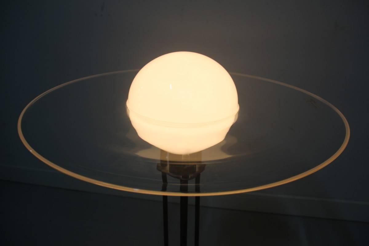 Lino Tagliapietra Table Lamp Saturno Effetre International Murano Glass Black  2