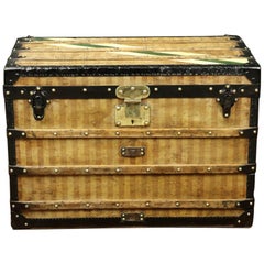 Antique Amazing Louis Vuitton "Deauville" Striped canvas Trunk Circa 1870/1890