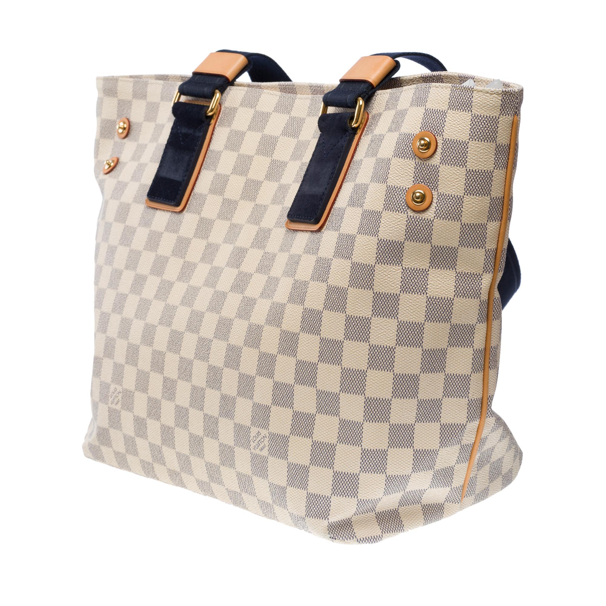 Amazing Louis Vuitton Tote bag in azur checkered canvas, GHW For Sale 2